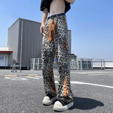 Threebooy Y2K Fashion Tie Dye Leopard Baggy Jeans Pants For Men Clothes Straight Gothic Long Trousers Pantalones Hombre